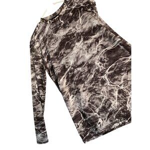 Mens L Elements Mossy Oak Agua Athletic Rash Guard Shirt Swim Top 8924